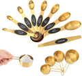 13Pcs Magnetic Measuring Spoons Set,Gold Stainless Steel Measuring