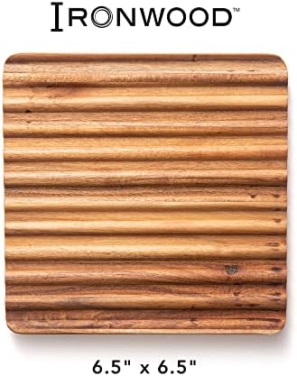 Ironwood Gourmet Sedona Trivet, Set of 2 Acacia Wood Hot Dish Holder