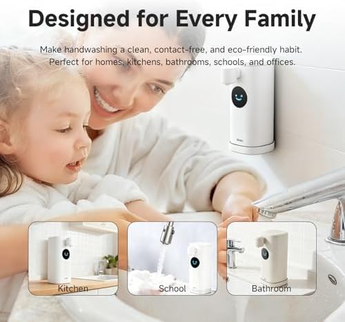 Automatic Foaming Soap Dispenser, Touchless Soap Dispenser with LED