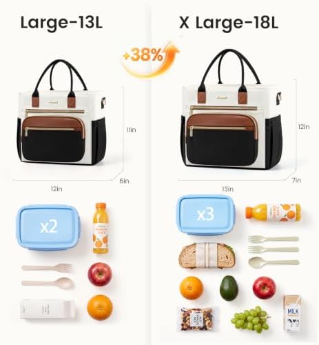 LOVEVOOK Insulated Lunch Box for Women,Large Adult Lunch Cooler Bag