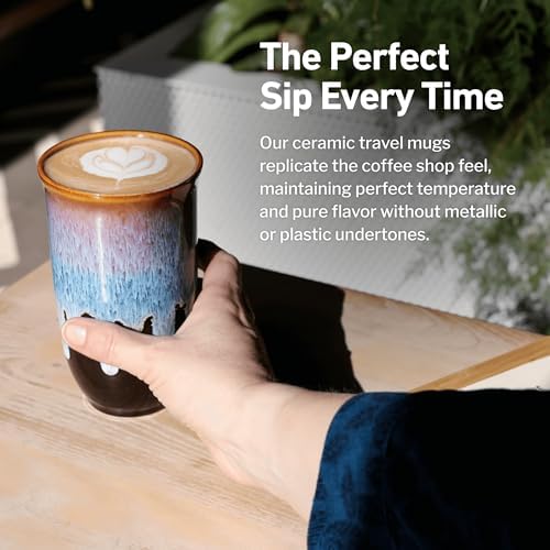 NOVA CERAMICS Coffee Tumbler – Travel Mug - On the Go Coffee Mug