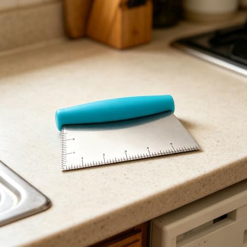 Pssopp 2PCS Stainless Steel Dough Scrapers, Kitchen Bread Dough