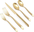 Gold 20-Piece Silverware Set with Handle, Stainless Steel Flatware