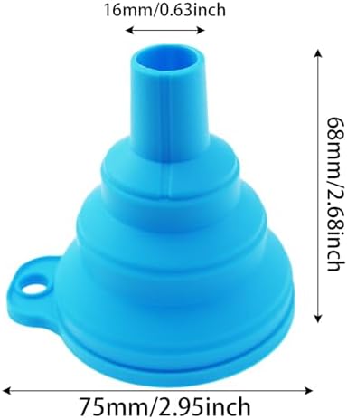 DZS ELEC 10PCS Kitchen Funnel Set 2.95x2.68 Inches Collapsible Rubber
