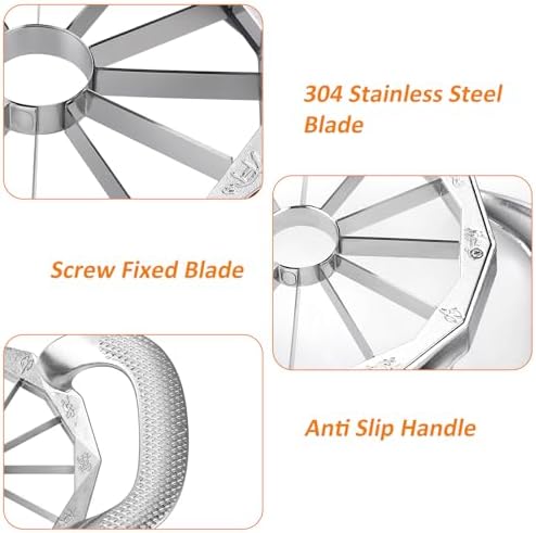 Apple Slicer, HEAVY DUTY Apple Corer, 12-Blade Stainless Steel Apple
