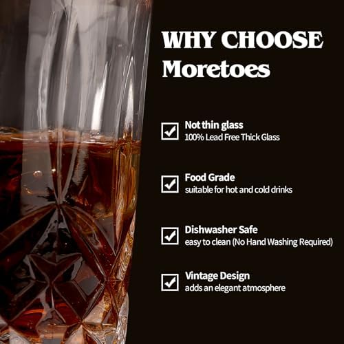 Moretoes Crystal Cocktail Glasses Drinking Glasses Set of 12 Glass