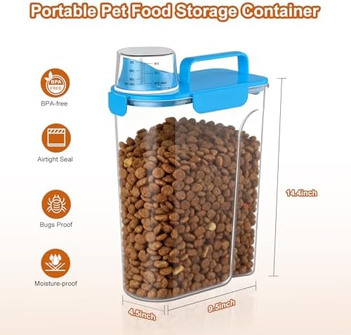 Uppetly Dog Cat Food Storage Container, 5-7Lbs Pet Food Containers