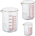Ackers Mini Glass Measuring Beaker Set, Borosilicate, 2oz 4oz 8oz
