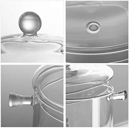 Glass Saucepan with Cover, 1.5L/50 FL OZ Heat-resistant Glass Stovetop