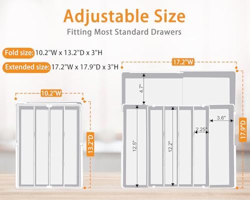 Homecor Silverware Drawer Organizer - Expandable Drawer Organizer for