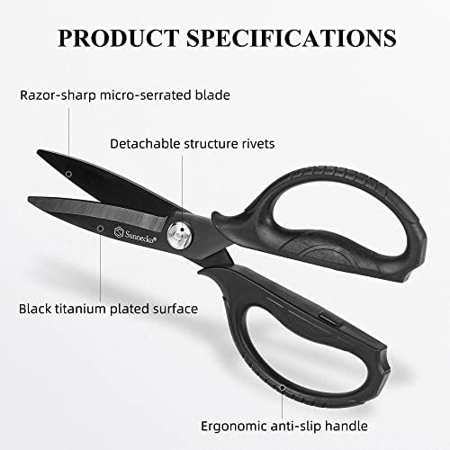 Sunnecko Kitchen Scissors All Purpose Heavy Duty Scissors Titanium