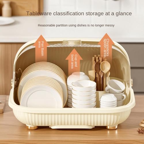 Dish Drying Rack Space Saving with Handle Drip Tray