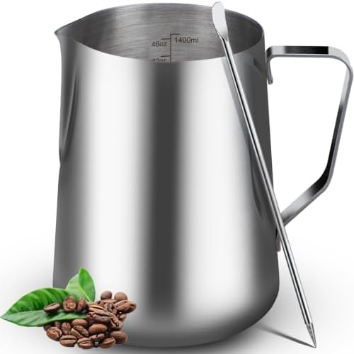 45oz Milk Frothing Pitcher with Latte Art Pen-Stainless Steel Steaming