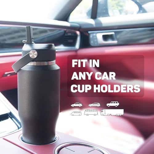 40oz Water Bottles Insulated with Straw,Leak Proof Water Bottles Fit