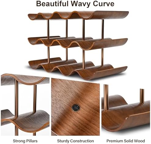 Countertop Wine Rack - 12 Bottle Freestanding Wine Bottle Holder Stand