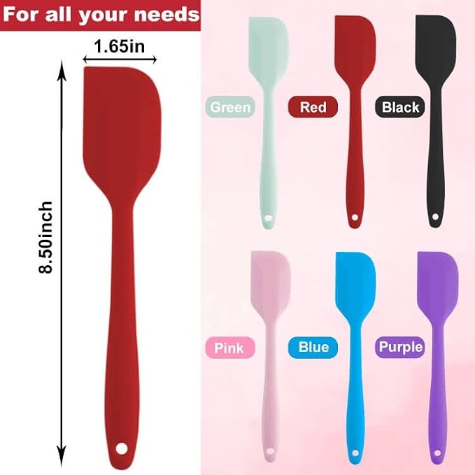 Silicone Spatula Set 6 Pack 8.5 inch Small Rubber Spatula Heat Resistant Mini - Image 3