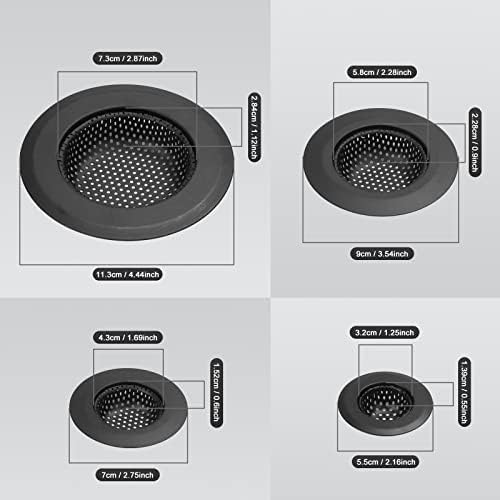 4 Pack Hair Catcher Shower Drain Covers, Sink Strainer Set for Kitchen