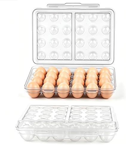 24-Grid Egg Holder, Clear Refrigerator Container