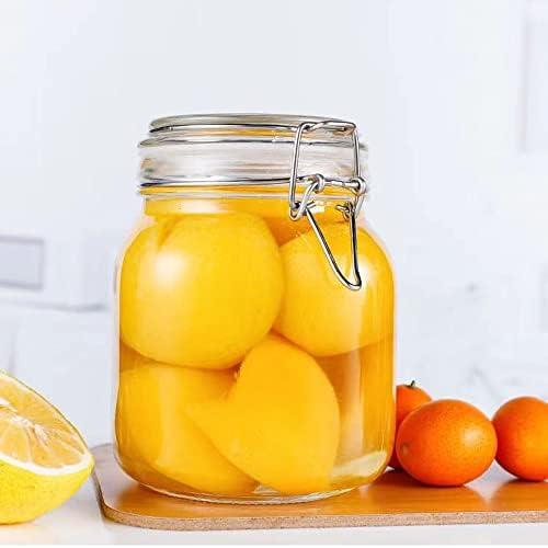 32oz Glass Food Storage Jars with Airtight Clamp Lids,Set of 4