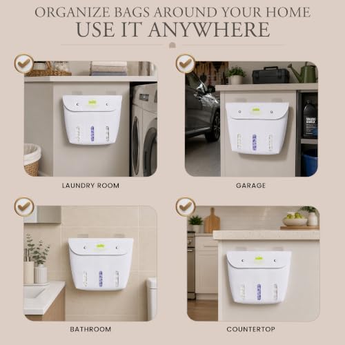Grocery Bag Holder for Plastic Bags, Trash Bag Dispenser and Kitchen