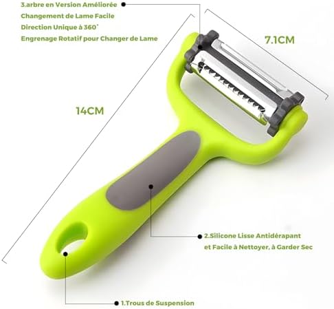KOOSREEL Multifunctional Peeler Set, 3-in-1 Peeler, Straight Peeler