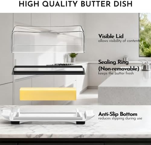 Butter Disher with Lid, IKOCO Butter Keeper Container for Refrigerator