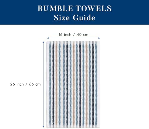 Bumble Kitchen Towels 6 Pack 100% Cotton 16"x26" - Blue Wide Stripe