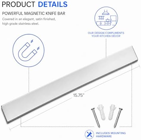 Modern Innovations 16 Inch Stainless Steel Magnetic Knife Bar