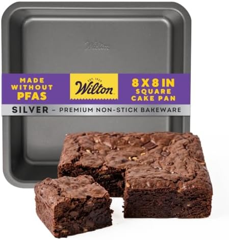 Wilton Silver Non-Stick Square Pan, Made Without PFAS, 8 x 8 in.