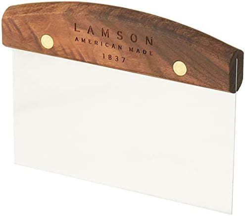Lamson Bench Scraper, High Carbon Steel Dough Cutter, Walnut, 3 x 6 In