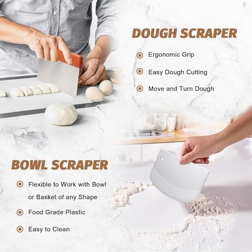 Sourdough Proofing Basket Gift Set, 9" Round and 10" Oval