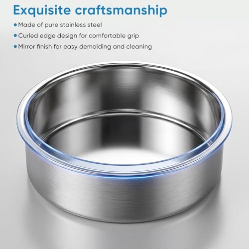 4 6 8 Inch 3-Piece Round Cake Pan Set with 150 Parchment Paper Liners