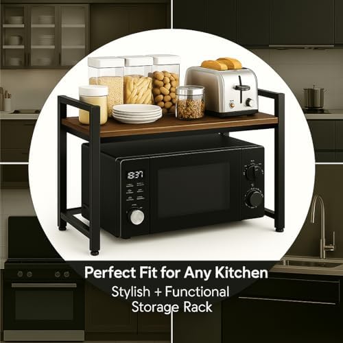 2-Tier Microwave Stand, Holds Up to 200 lbs (20.5" Width)