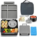 Bento Lunch Box with 8oz Soup Thermo,Kids Leakproof 4 Compartment