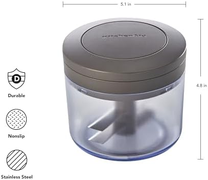 KitchenAid Manual Food Chopper, Charcoal Gray, 3.8 Cups
