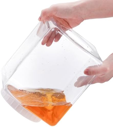 Elsjoy 2 Pack 1.3 Gallon Clear Plastic Kitchen Food Storage Jars with