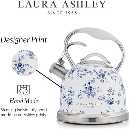 Laura Ashley China Rose Whistling Tea Kettle