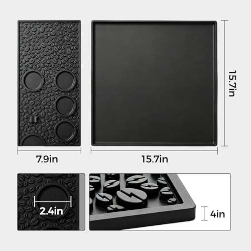 24" x 16" Silicone Espresso Mat Set, Tamping Mat with Portafilter