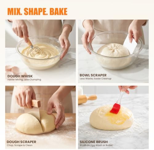 Parmedu Sourdough Starter Kit Bread Baking Supplies with Banneton