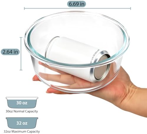 4 Cup/32oz Borosilicate Glass Meal Prep Containers with Vented Lids