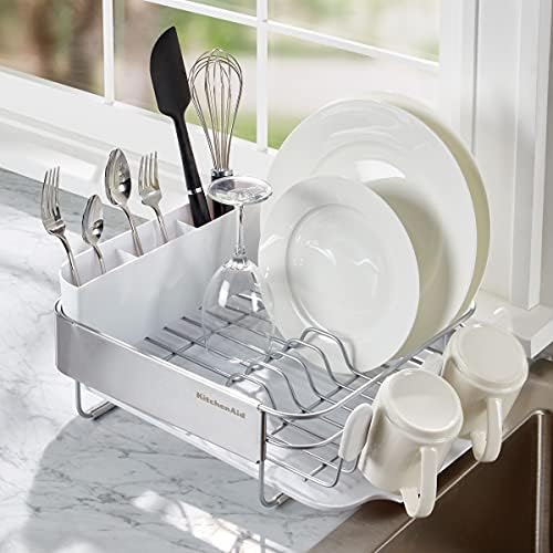 KitchenAid Compact Satin Wire Rust Resistant, Expandable Dish Rack
