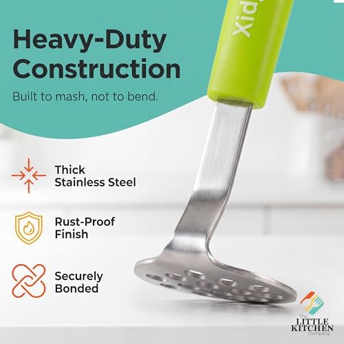 Mini Avocado Masher | Dishwash Safe | Stainless Steel (Zippy Green)
