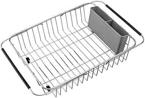 SANNO Expandable Stainless Steel Dish Drying Rack