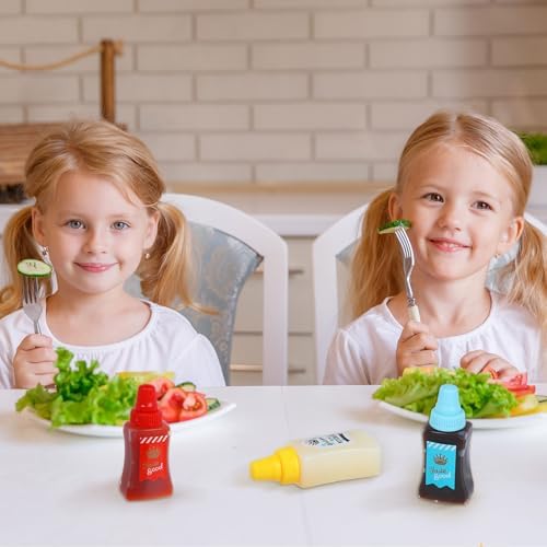 4 Pieces Mini Ketchup Bottle for Lunch Box, Small Condiment Squeeze