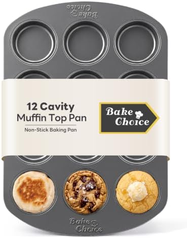 Bake Choice Muffin Top Pan, 12 Cavity Baking Pan for Muffin Tops