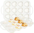 2 PCS Silicone Heart Shaped Cake Pans, Reusable Non-stick Baking Mini