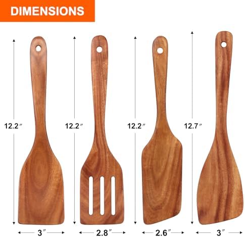 Non Toxic Wooden Spatula for Cooking Utensil Set Acacia Kitchen Spoon