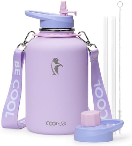 Coolflask Half Gallon Water Bottle Insulated Stainless Steel with