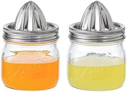 2-Pack Stainless Steel Juicers with Glass Mason Jars