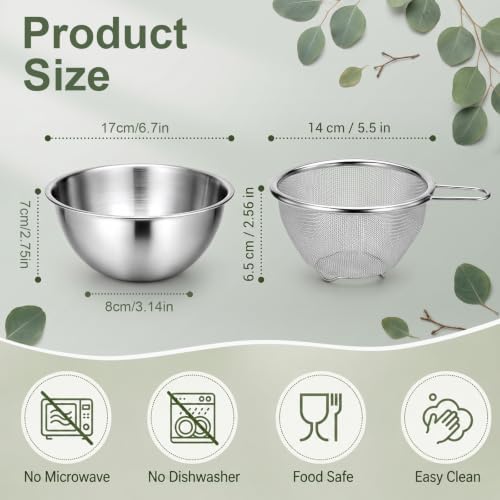 Mini Colander Food Strainer, Mixing Strainer Bowl with Scale